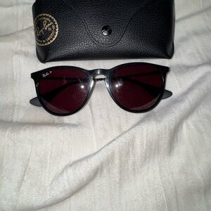 Ray-Ban Black and Dark Red Sunglasses with Case